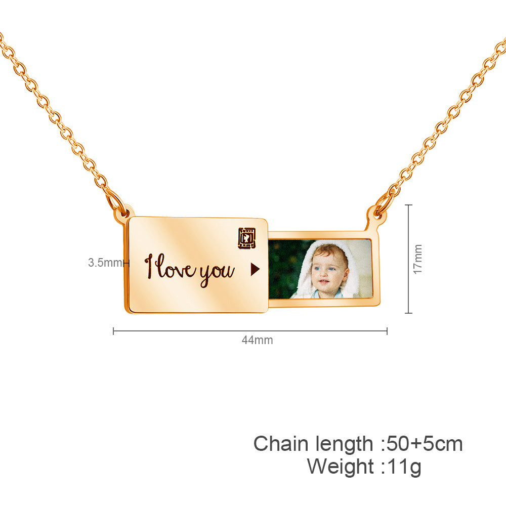 Elegant Monogram: Stainless Steel Clavicle Necklace with Letter & Color Picture