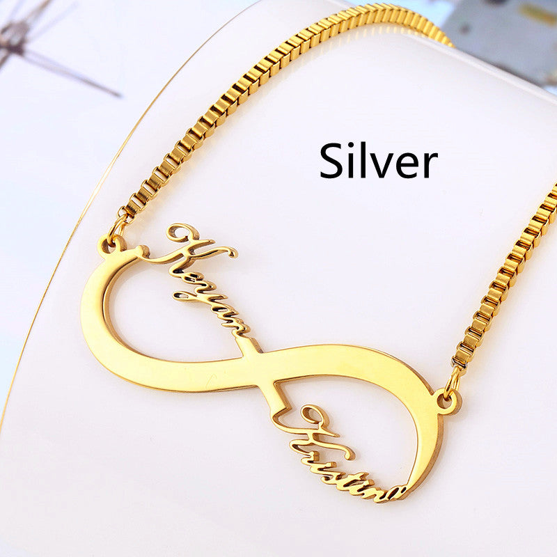 Everlasting Bond: Dual-Name Infinity Necklace