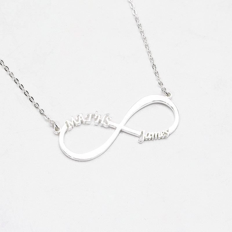 Everlasting Bond: Infinity-ketting met dubbele naam in sterling zilver