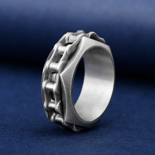 Soothing Spin: Anti-Anxiety Chain Rotating Ring | Stainless Steel | Chain ring