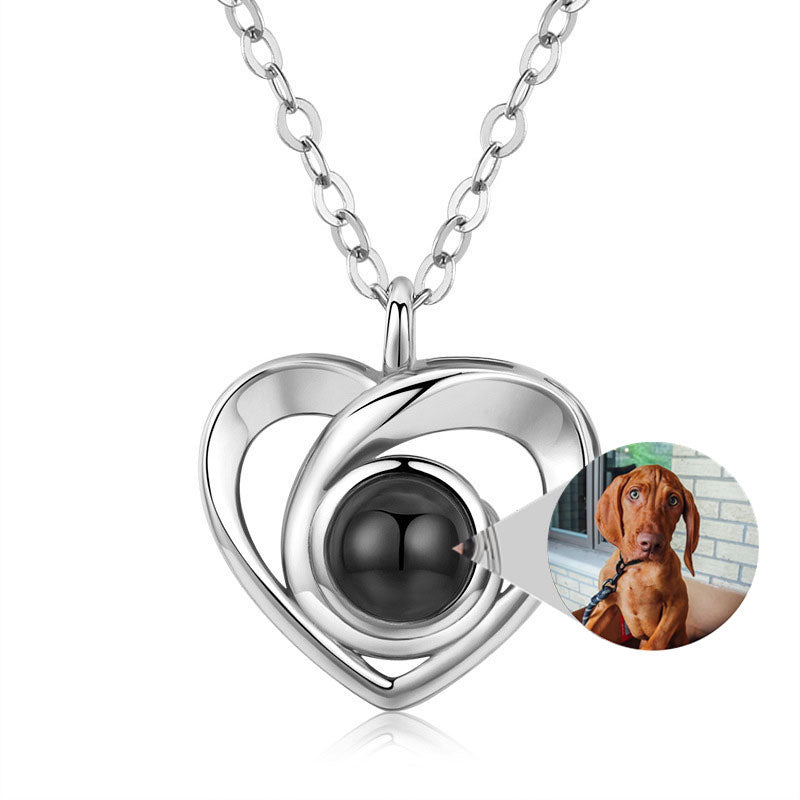 S925 Sterling Silver Heart Pendant: Sensual Photo Projection Elegance