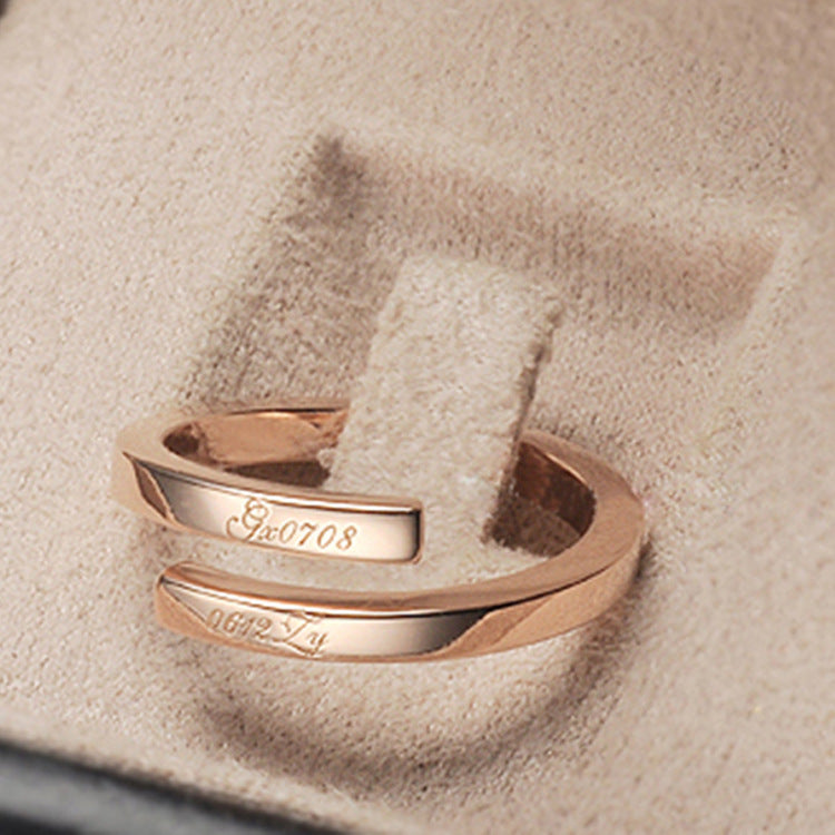 Dual Harmony: Minimalist Engraved Double Name Ring, S925 Sterling Silver