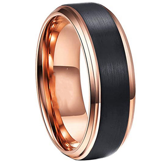 Elegant Equilibrium: Men's Dual-Tone Tungsten Spinner Ring for Stress Relief | Anxiety Spinning Ring | Anti-Stress Decompression Ring