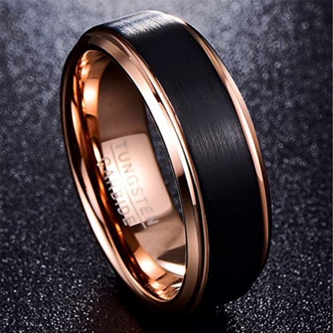 Elegant Equilibrium: Men's Dual-Tone Tungsten Spinner Ring for Stress Relief | Anxiety Spinning Ring | Anti-Stress Decompression Ring