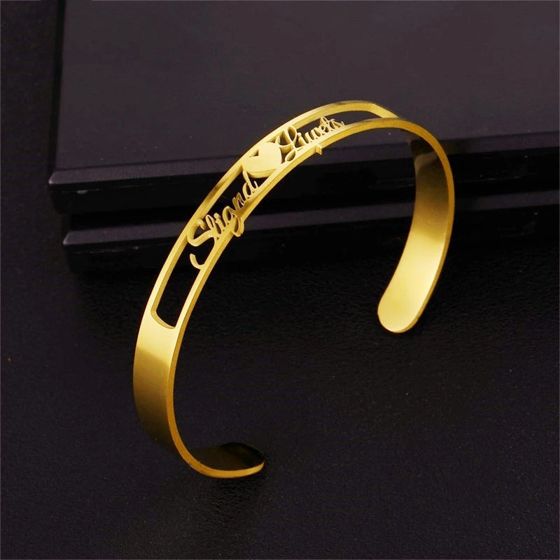 Timeless Touch: Personalized Stainless Steel Letter Bracelet