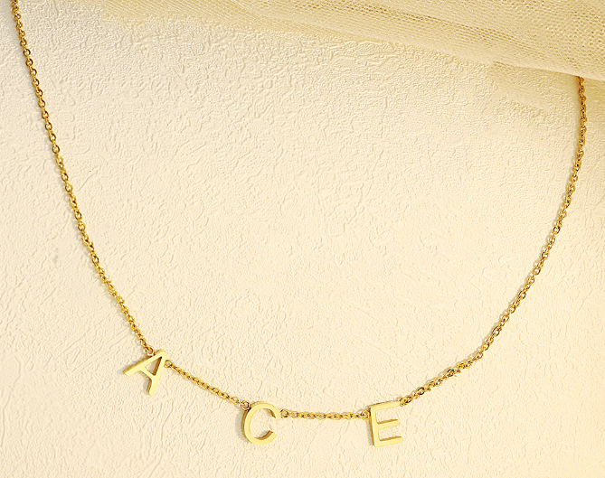 Signature Stainless Steel: Elegant Personalized Letter Name Necklace