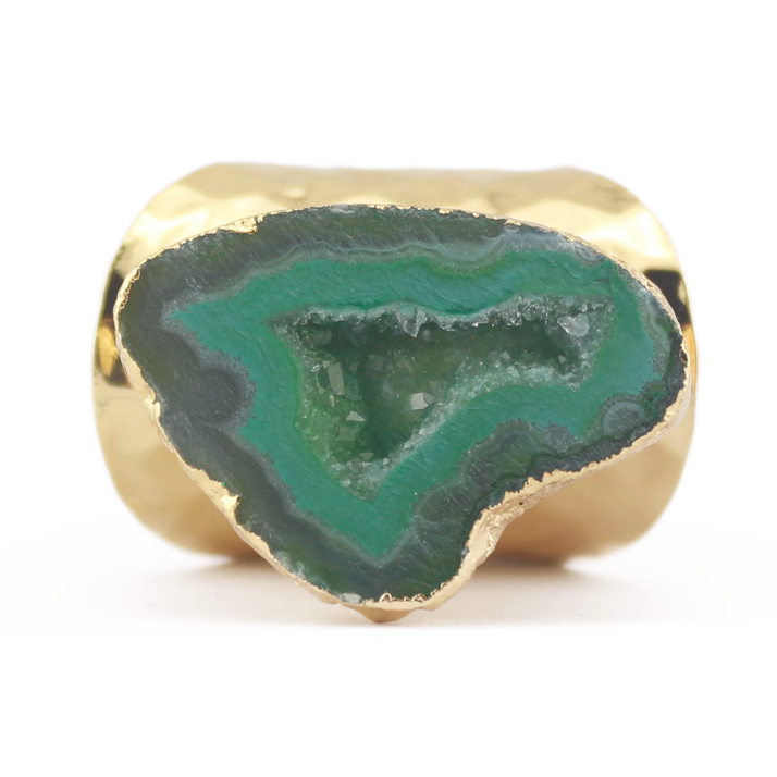 Yauvana Elegance: Adjustable Druzy Stone Ring for Timeless Charm