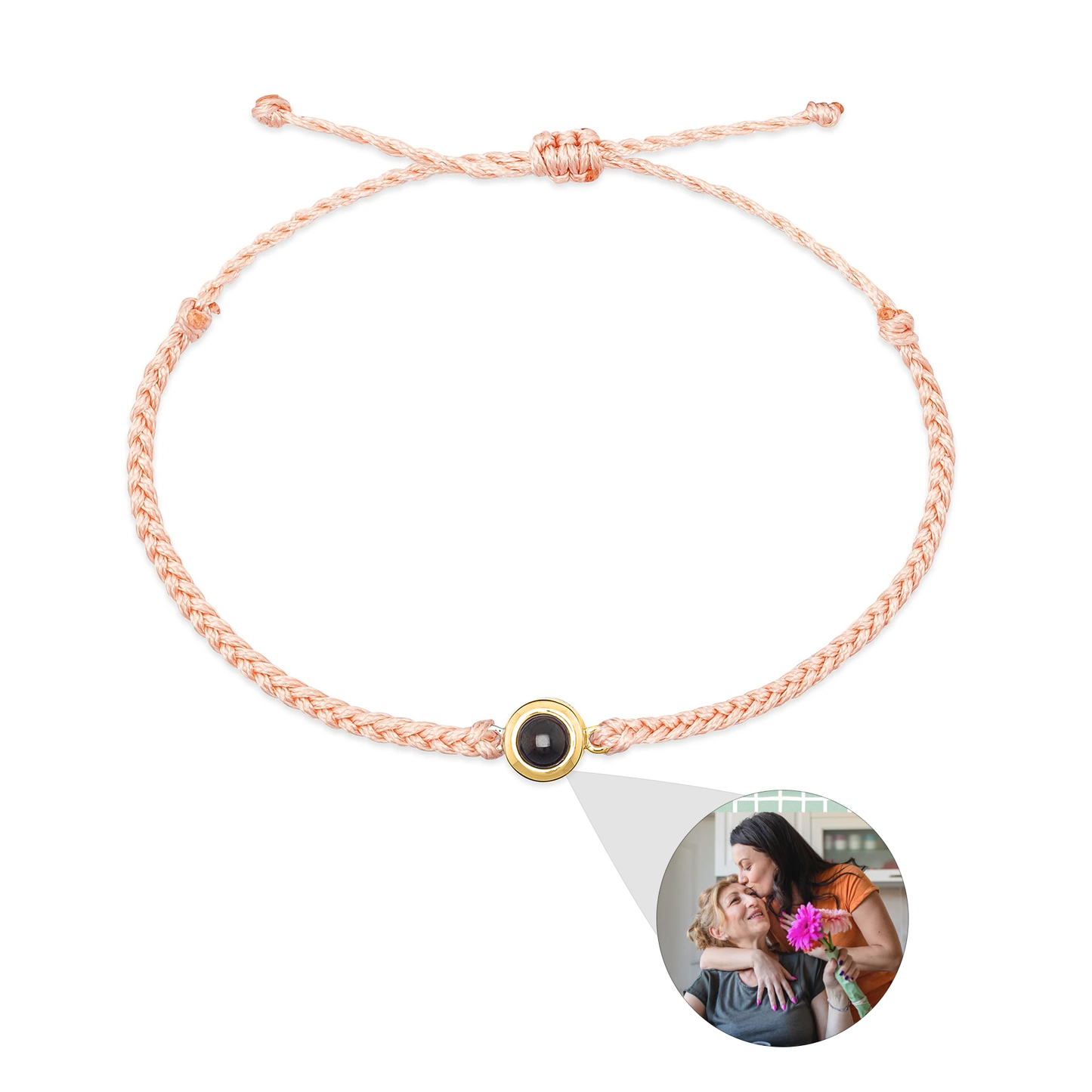 Elegant Personalized Photo Projection Bracelet: Handcrafted Artistry for Him & Her