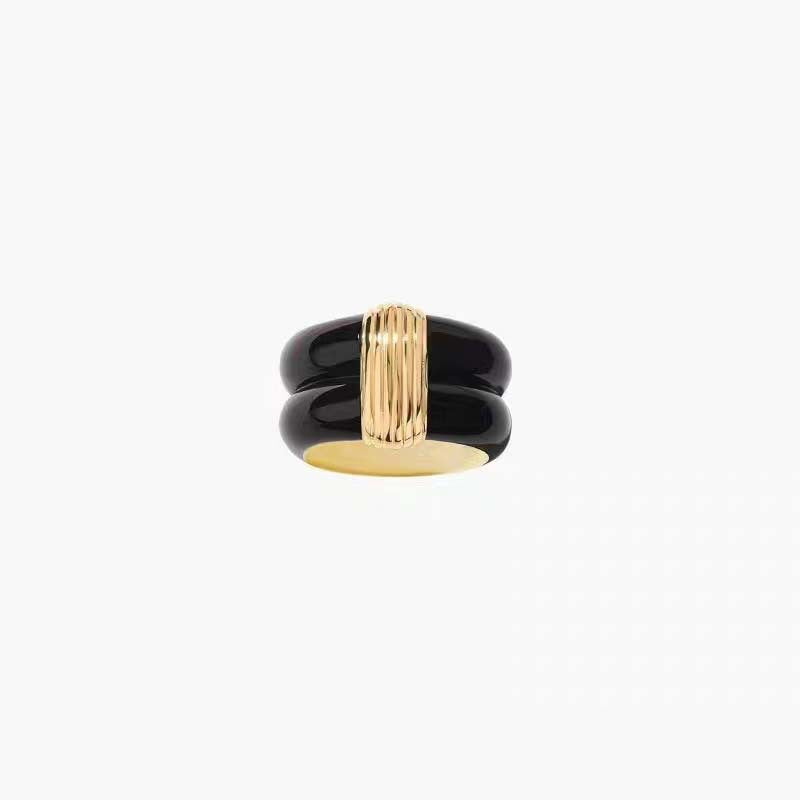 Enamel Glazed Ridged Ring for Everyday Grace