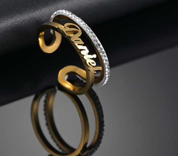 Sleek Design: Custom Stainless Steel Name Ring