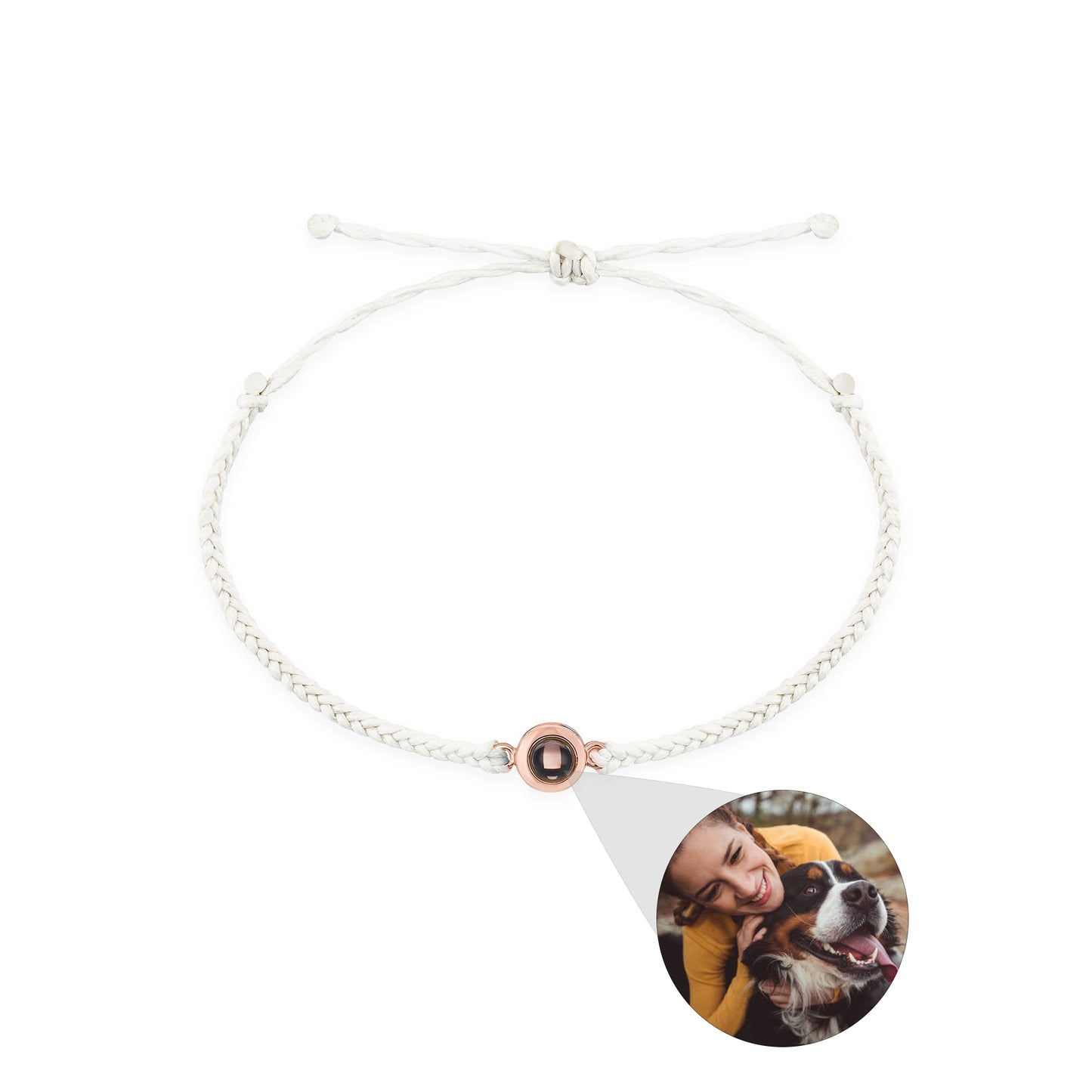 Elegant Personalized Photo Projection Bracelet: Handcrafted Artistry for Him & Her