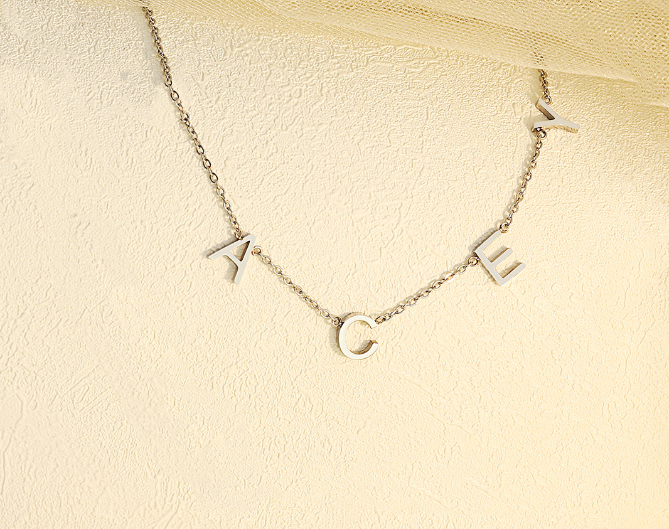 Signature Stainless Steel: Elegant Personalized Letter Name Necklace