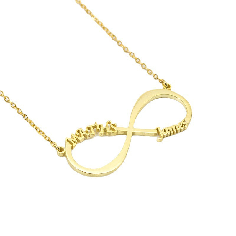 Everlasting Bond: Infinity-ketting met dubbele naam in sterling zilver