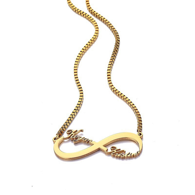 Everlasting Bond: Dual-Name Infinity Necklace