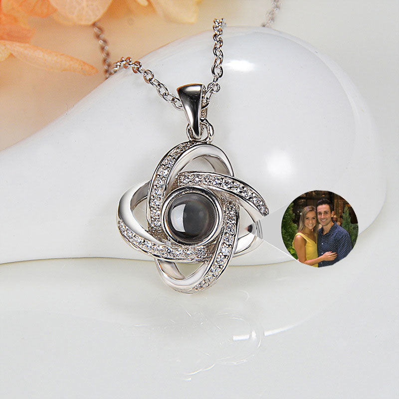 Custom Photo Projection Necklace: Hidden Love Message - Personalized Jewelry Gift for Women