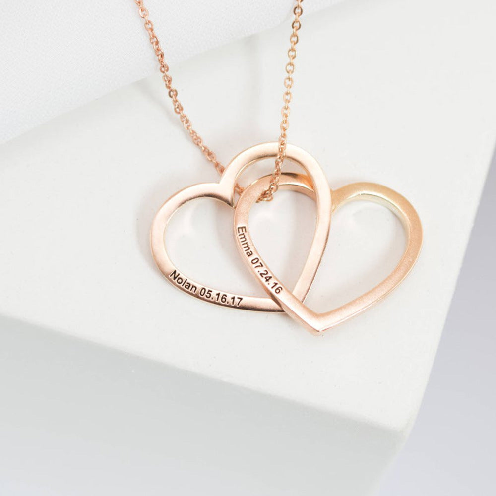 Cherished Embrace: Personalized Heart Name Necklace in Stainless Steel