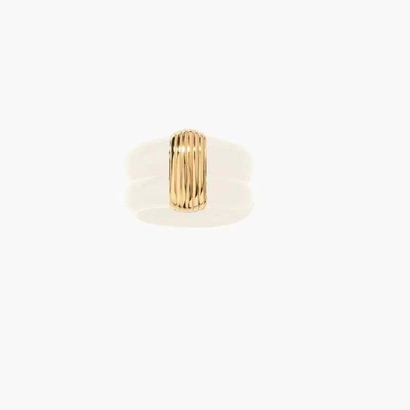 Enamel Glazed Ridged Ring for Everyday Grace