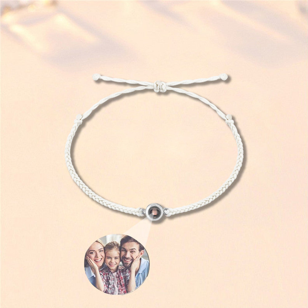 Elegant Personalized Photo Projection Bracelet: Handcrafted Artistry for Him & Her