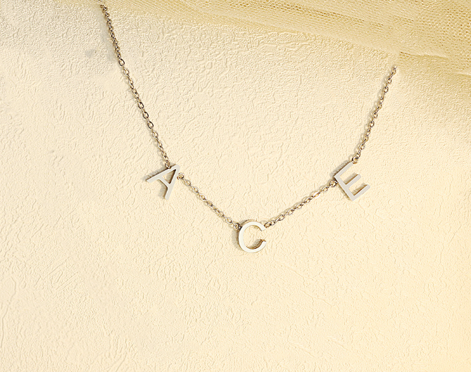 Signature Stainless Steel: Elegant Personalized Letter Name Necklace