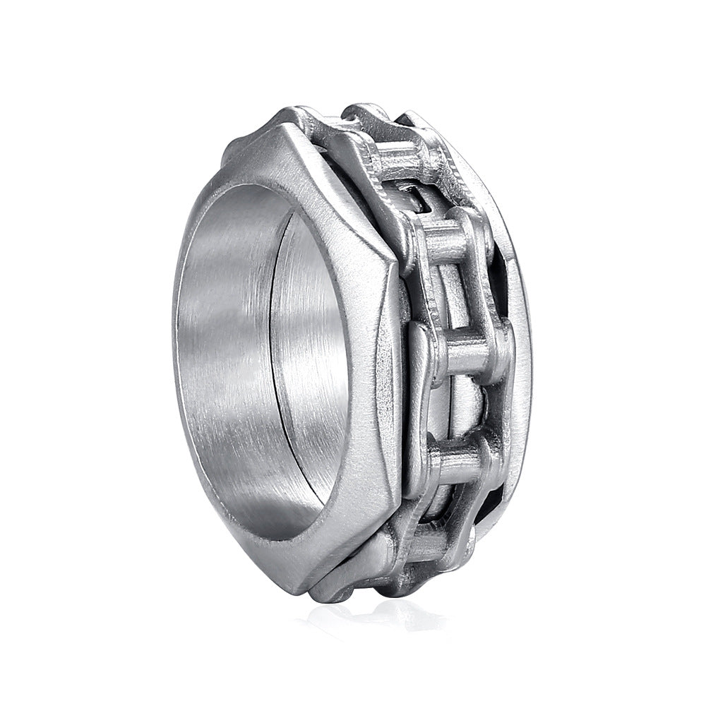 Soothing Spin: Anti-Anxiety Chain Rotating Ring | Stainless Steel | Chain ring