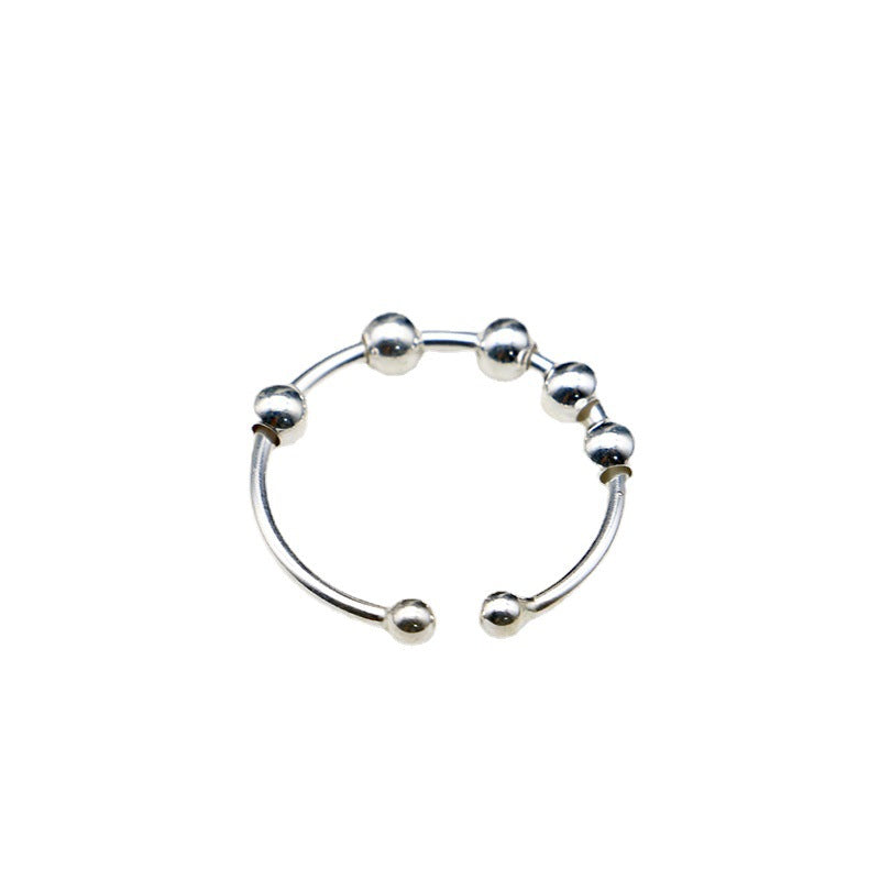 Serenity Spin: S925 Sterling Silver Anti-Stress Rotating Ring