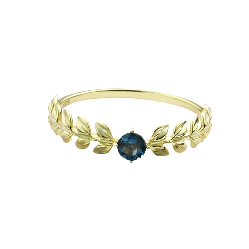 Elegant blad: 925 zilveren bladvormige ring