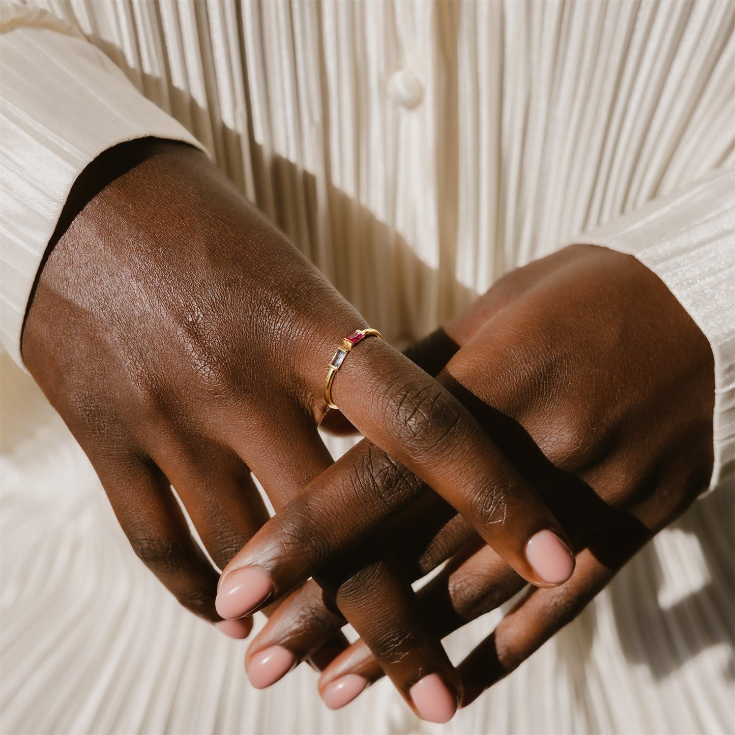 Refined Radiance: Birthstone Ring – Waterproof Elegance