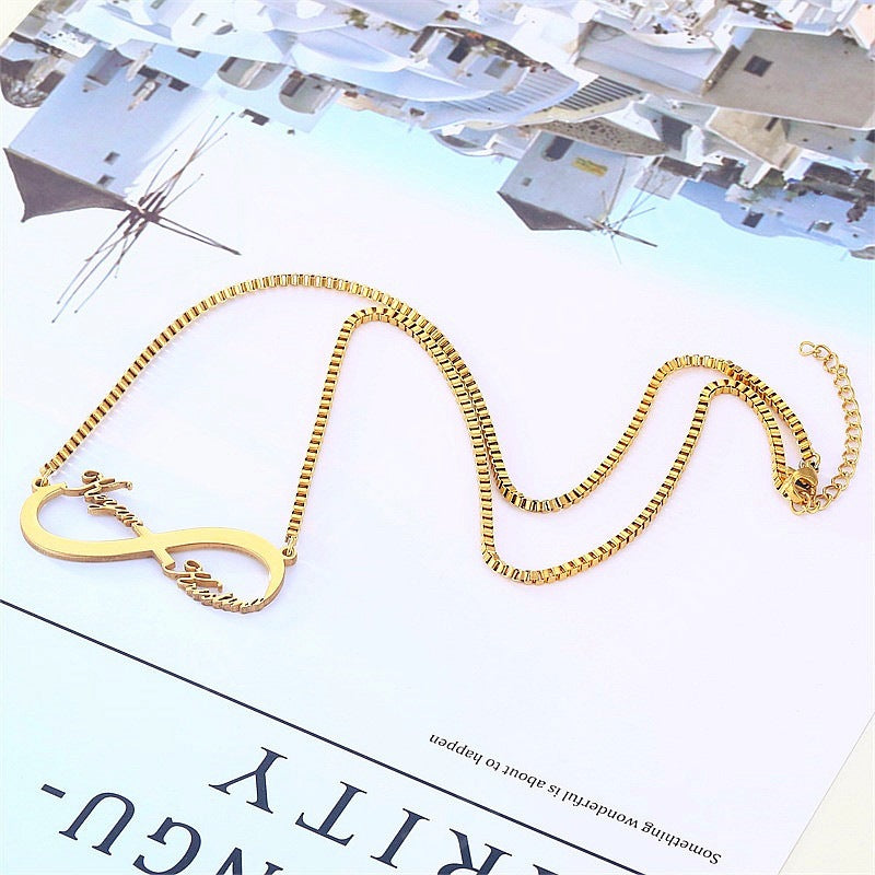 Everlasting Bond: Dual-Name Infinity Necklace