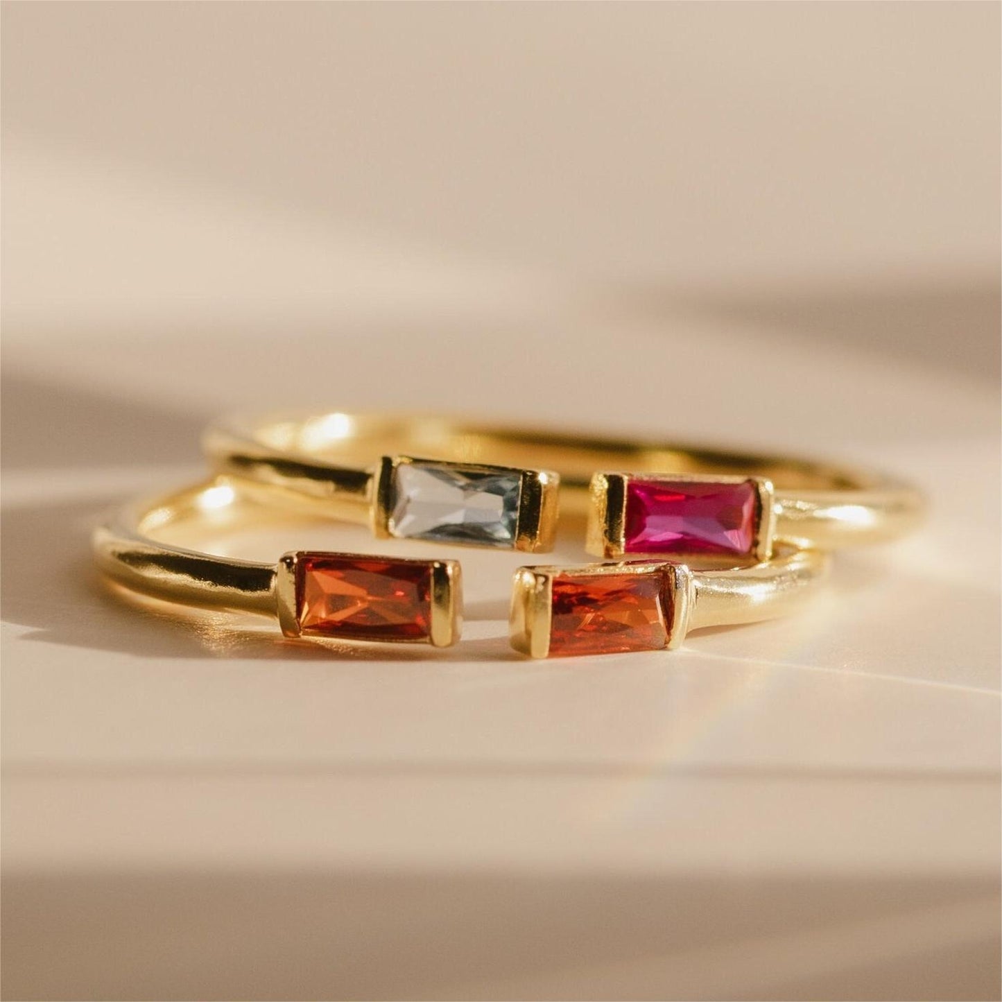 Refined Radiance: Birthstone Ring – Waterproof Elegance