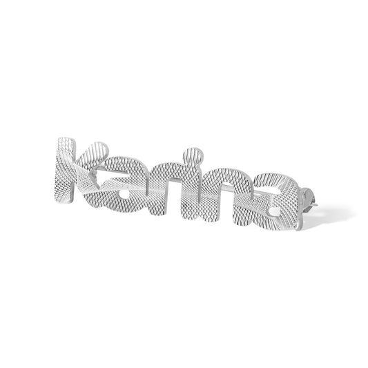 Personalized Embossed Name Brooch - Elegant Keepsake