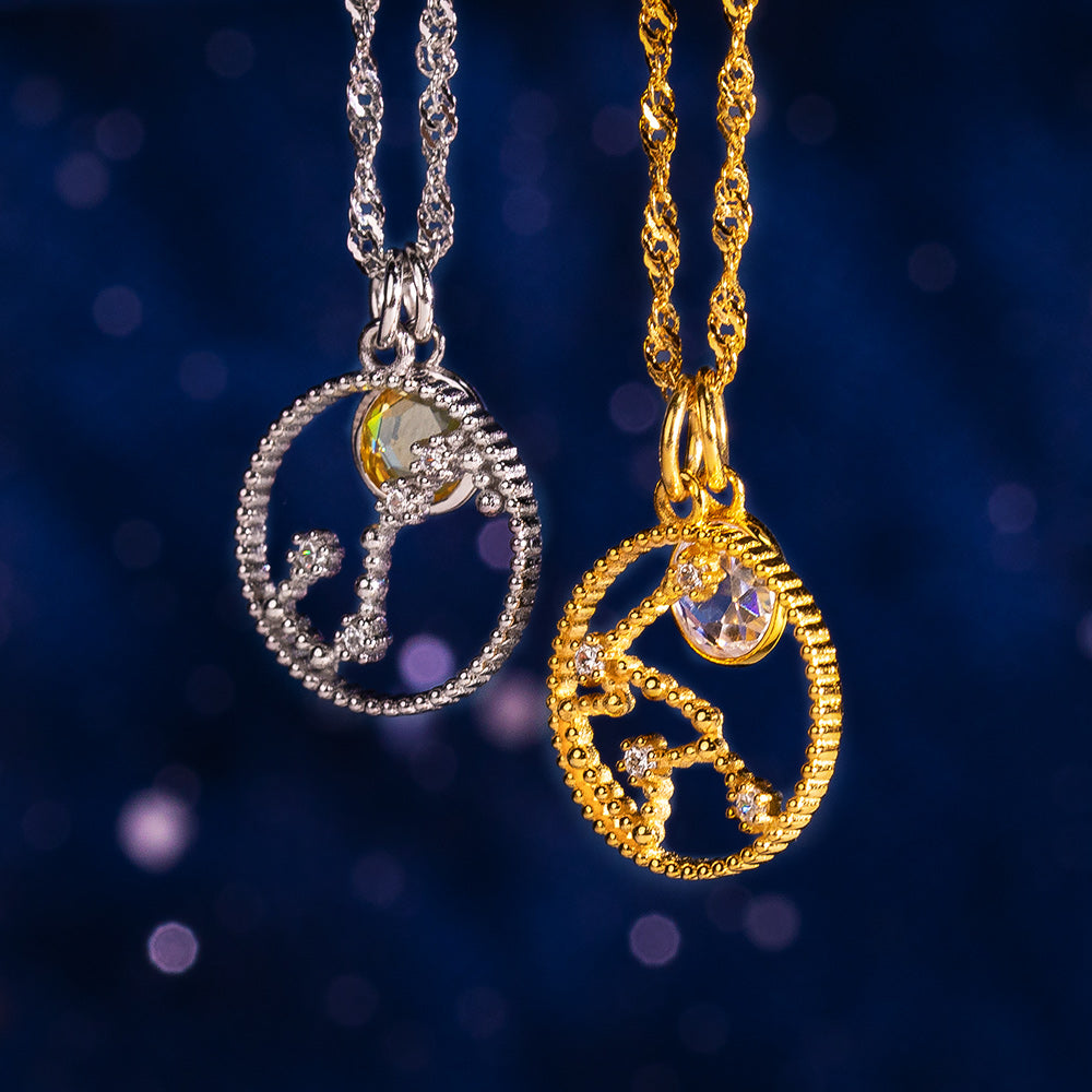 Celestial Signature: Personalized Zodiac Necklace with Birthstone- The Perfect Birthday Gift