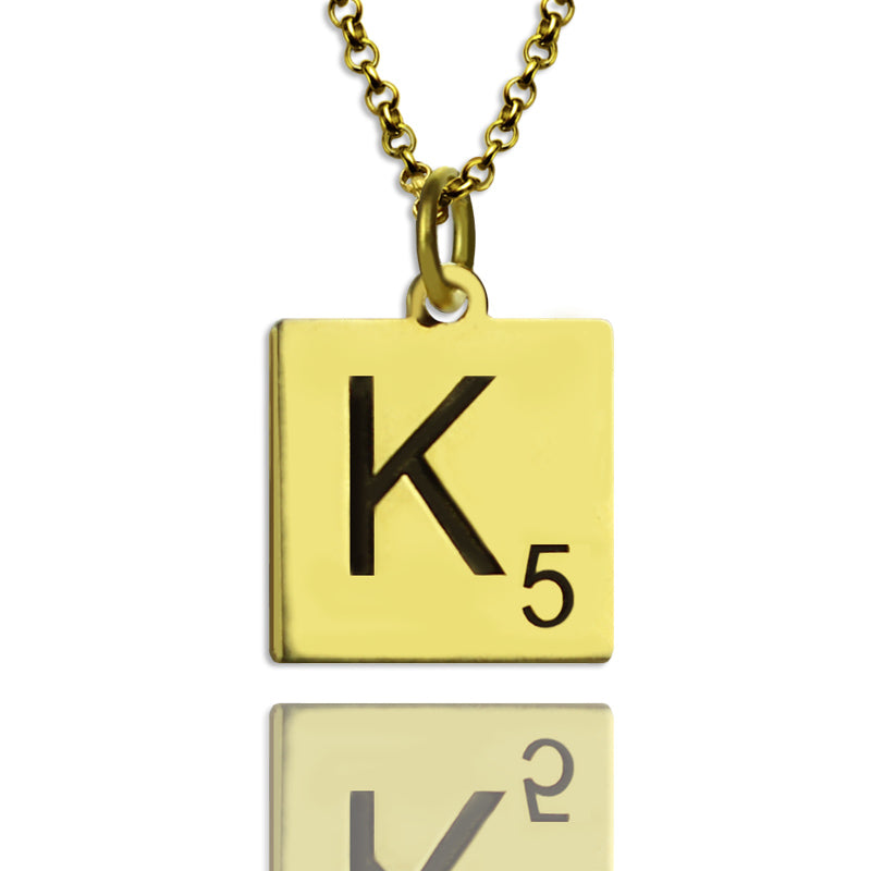 Elegant Lexicon: Sterling Silver Scrabble Initial Pendant