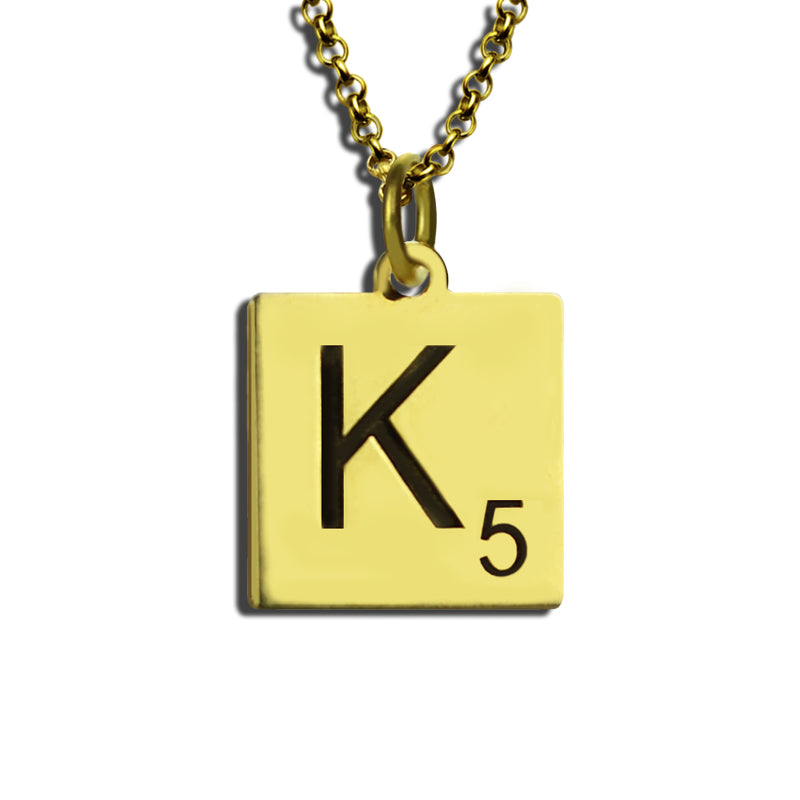 Elegant Lexicon: Sterling Silver Scrabble Initial Pendant