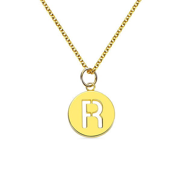 Gepersonaliseerde uitgesneden eerste Initialen schijfketting