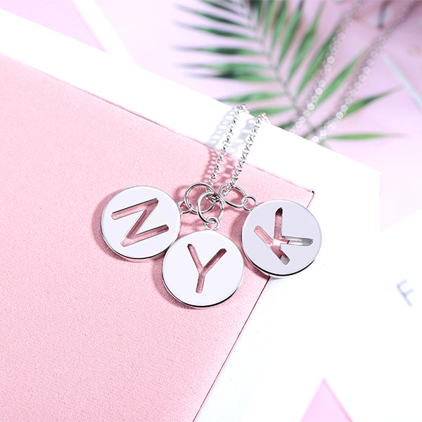 Personalized Cut Out Initial Disc Necklace