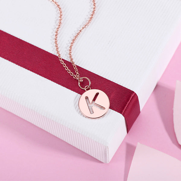 Gepersonaliseerde uitgesneden eerste Initialen schijfketting