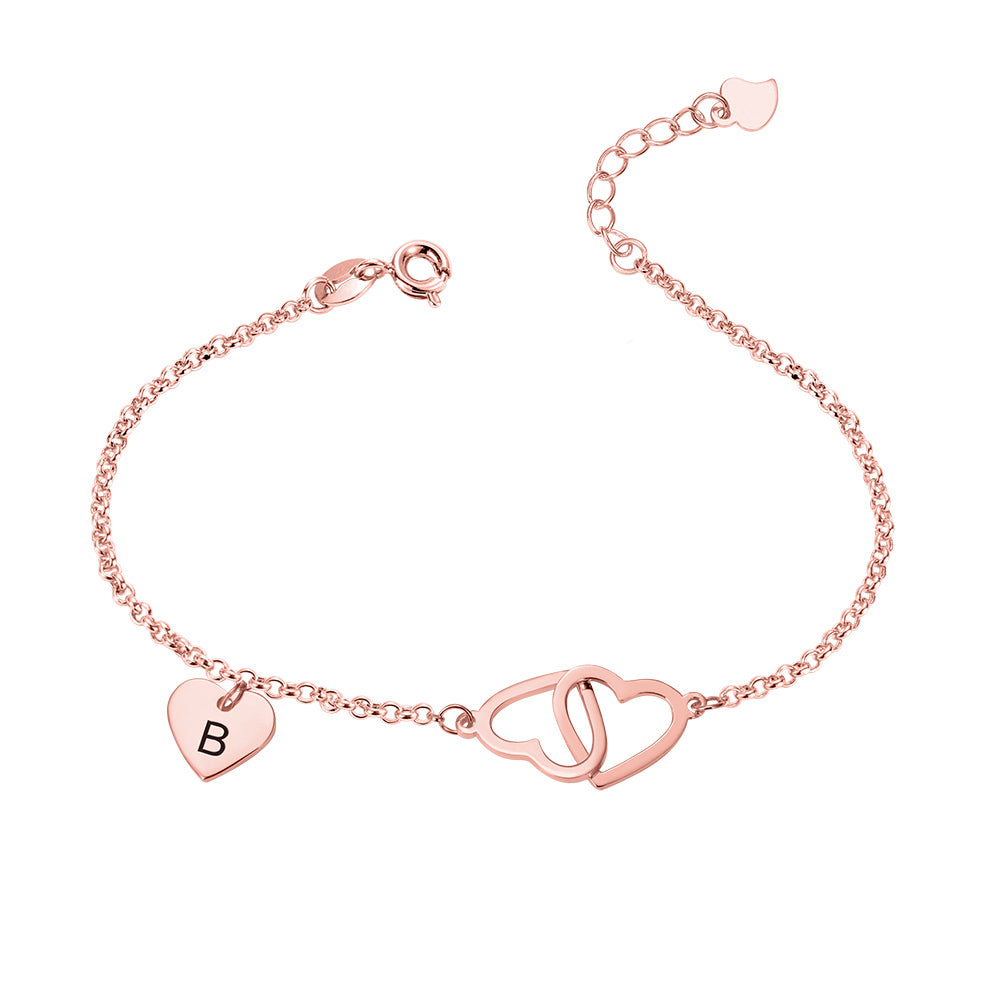 Cherished Embrace: Personalized Heart Anklet-Sterling Silver 925