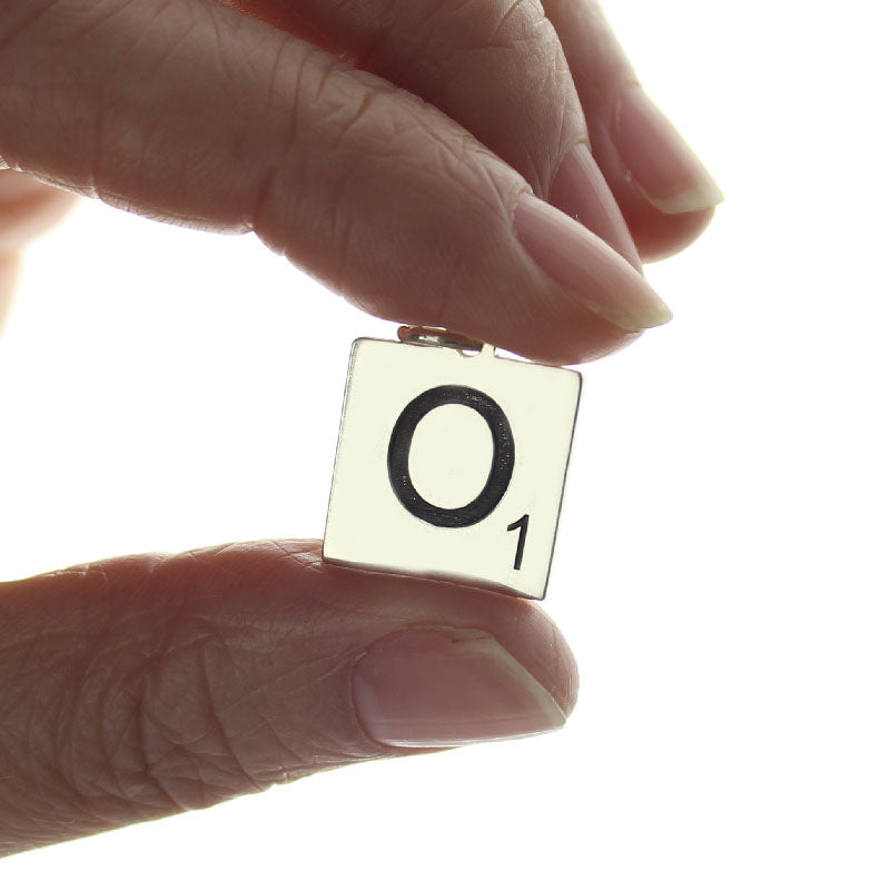 Elegant Lexicon: Sterling Silver Scrabble Initial Pendant