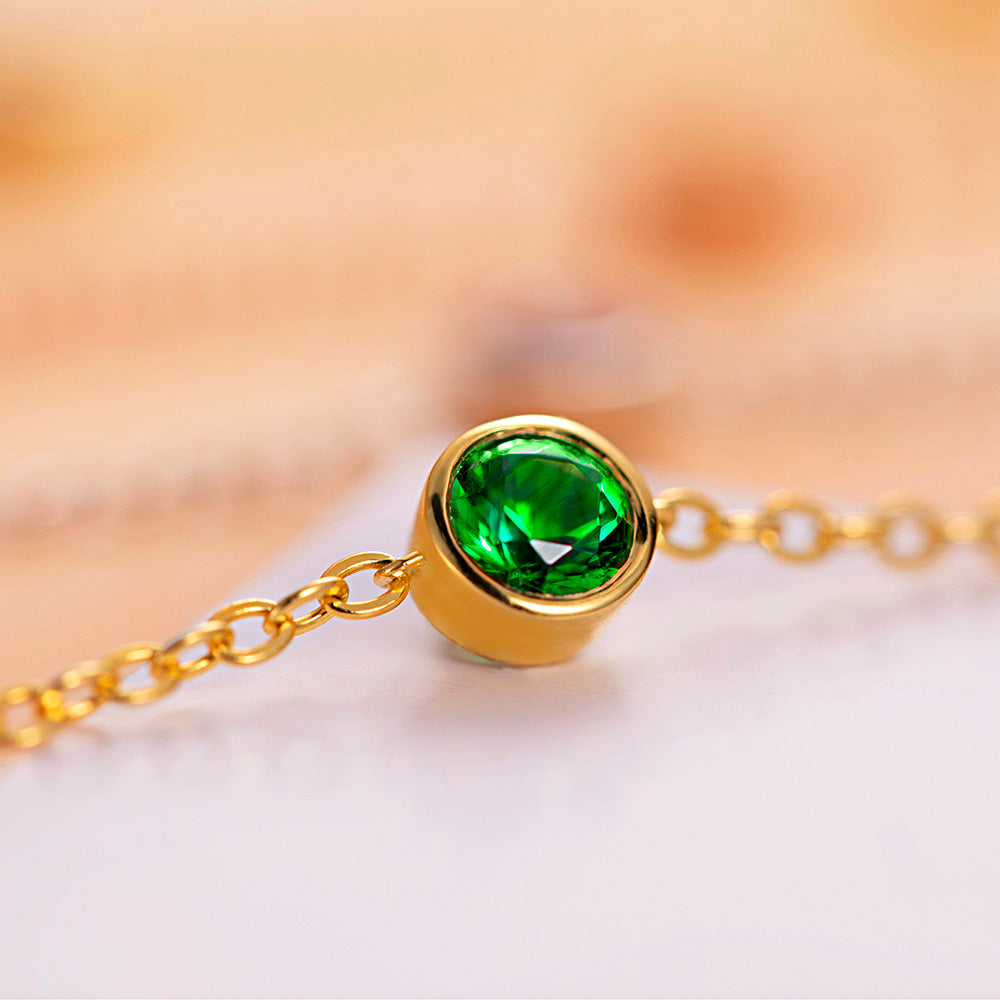 Elegant Array: Personalized Birthstone Charm Necklace