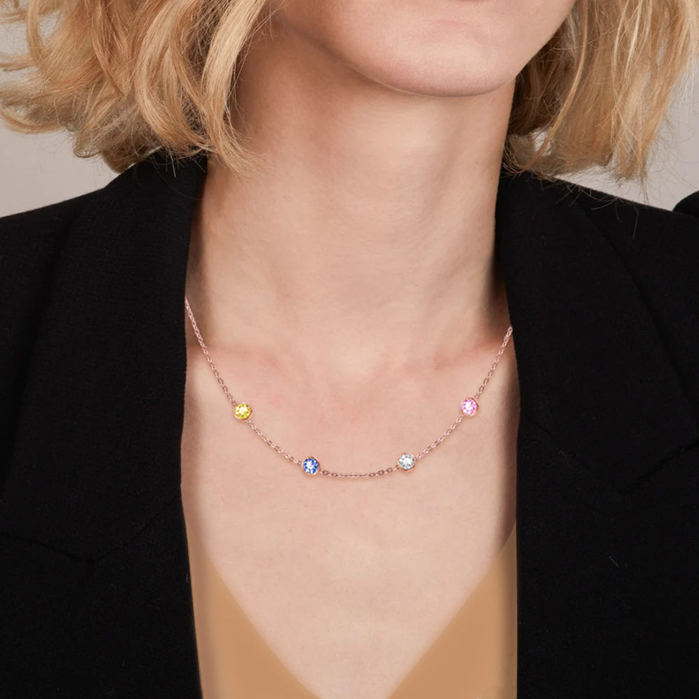 Elegante reeks: gepersonaliseerde geboortesteen bedelketting