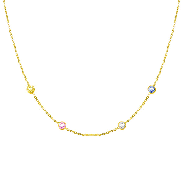 Elegant Array: Personalized Birthstone Charm Necklace