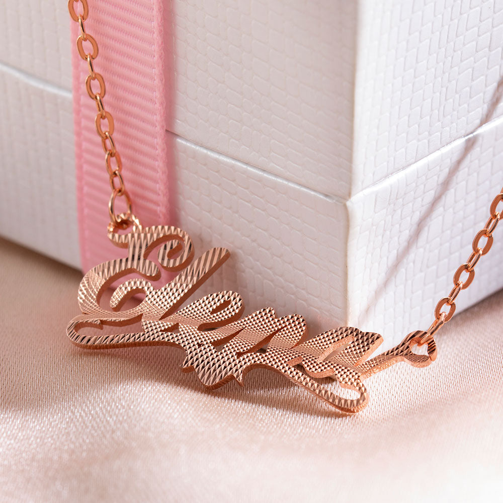 Elegante gepersonaliseerde naamplaatje ketting 