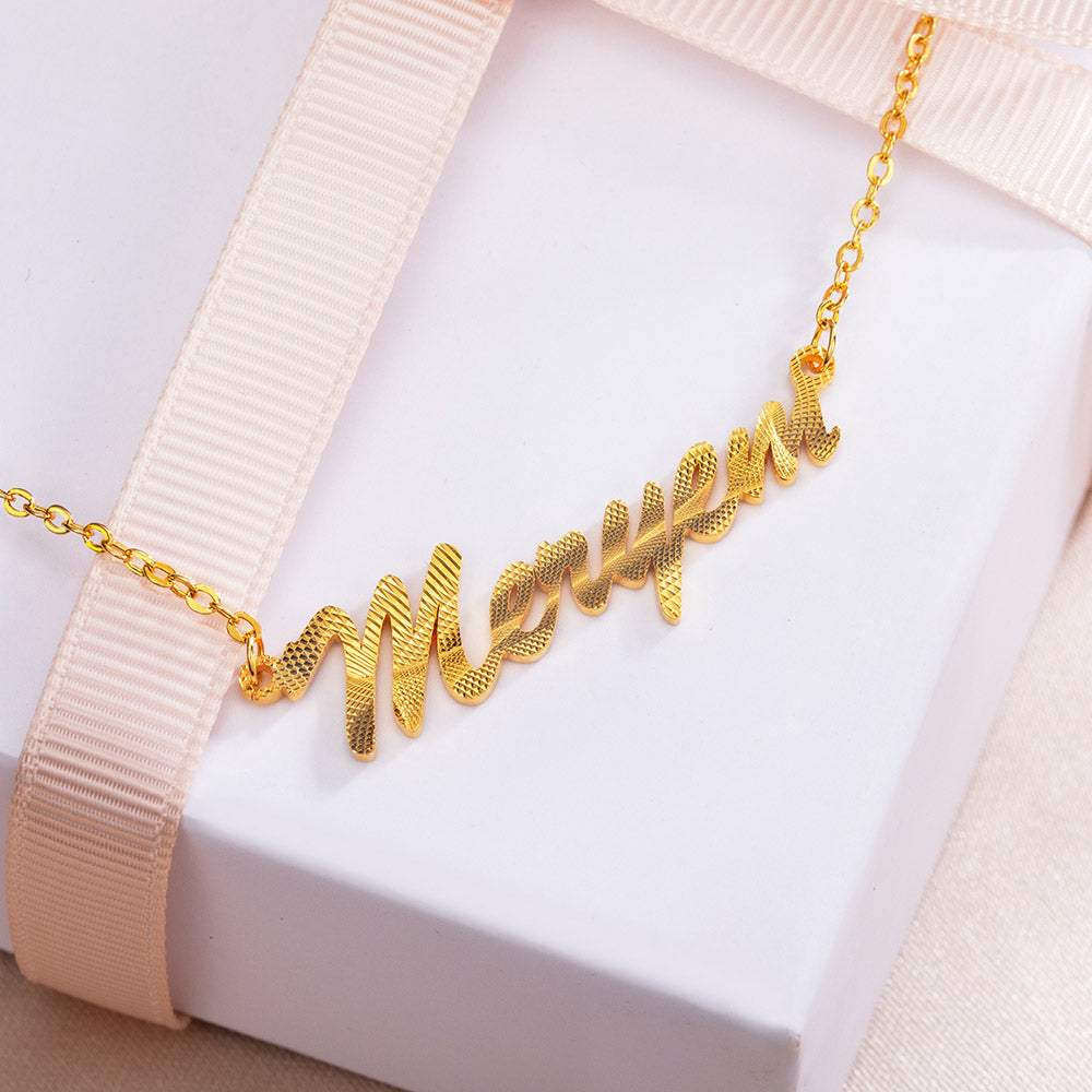 Elegante gepersonaliseerde naamplaatje ketting 