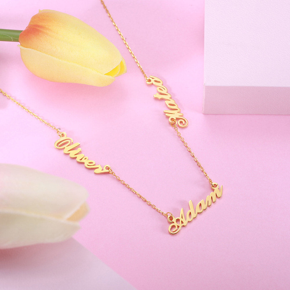 Cherish Your Bonds: Triple Name Necklace in 925 Sterling Silver