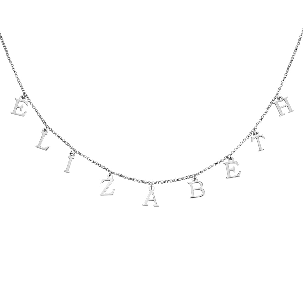 Elegant Initials: Personalized Name Choker in S925 Sterling Silver