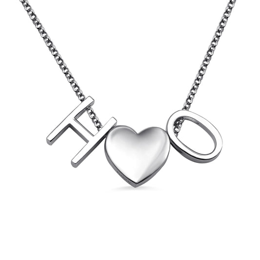 Elegant Dual-Initial Heart Accent Necklace