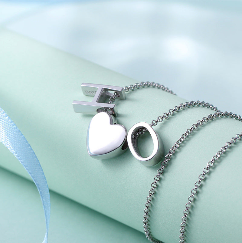 Elegante ketting met dubbele initialen hartaccent