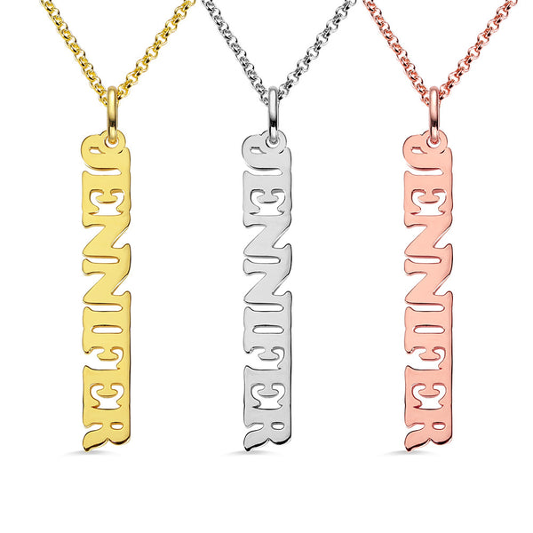 Gepersonaliseerde verticale naamketting